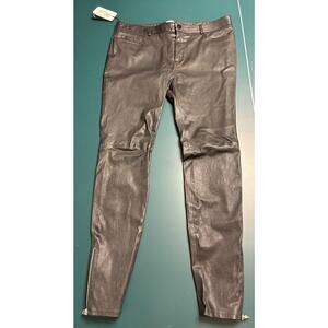 NWT Missoni Womens Black Leather Pants Side Zipper Size 36 (European Size)